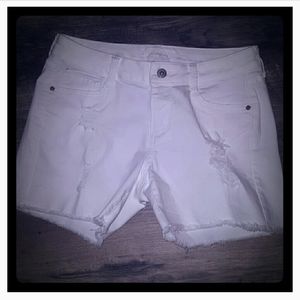 White denim shorts